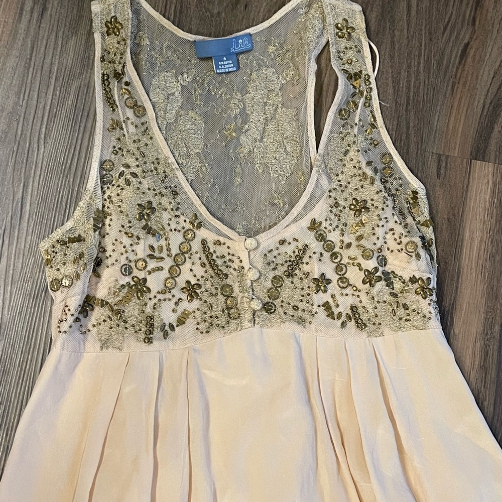 Silk embroidered dress